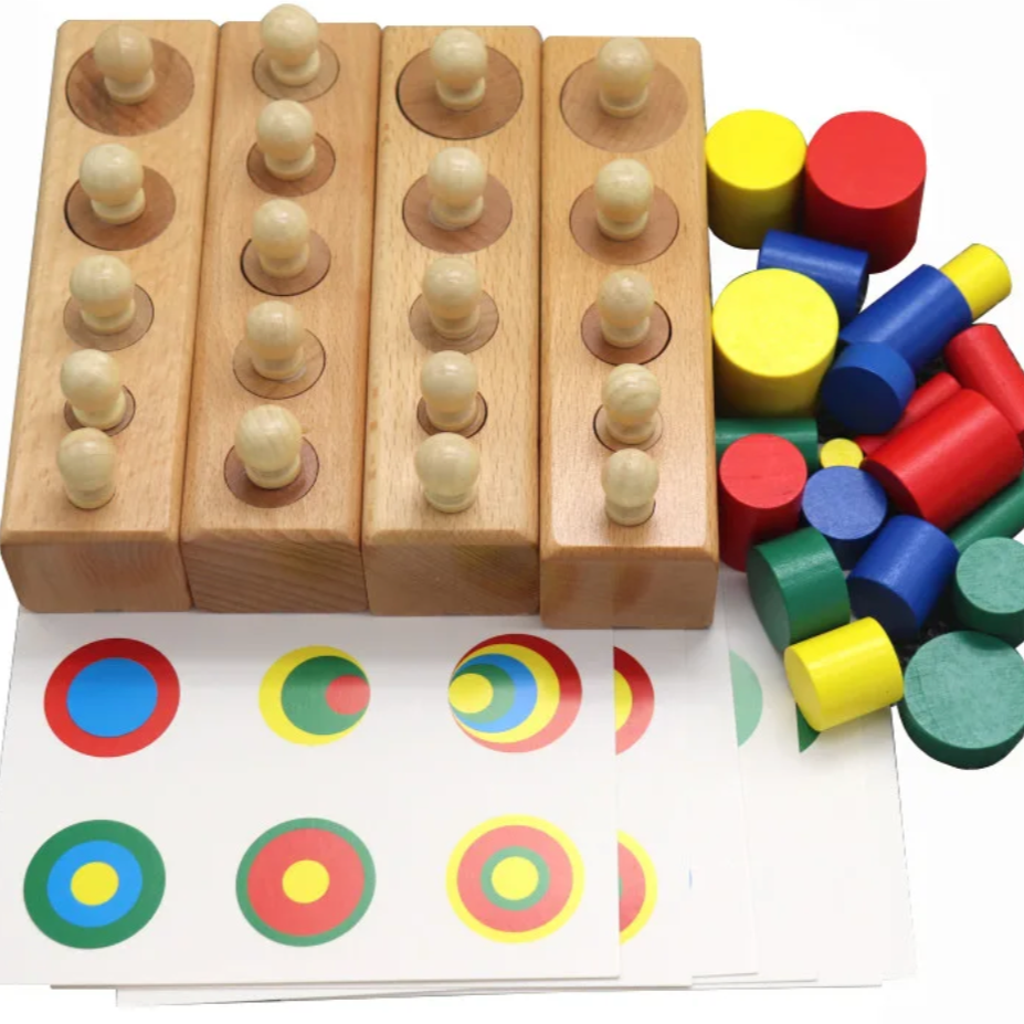 Montessori Wooden Socket Cylinder Play Set