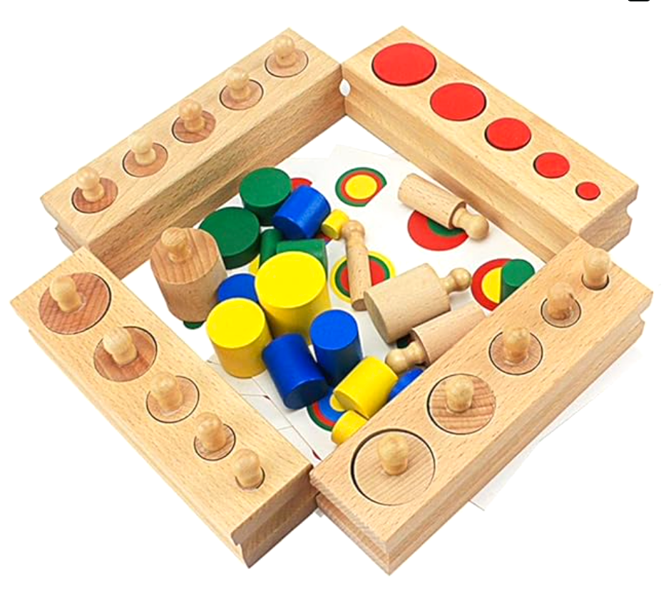 Montessori Wooden Socket Cylinder Play Set