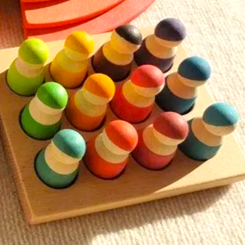 Montessori Wooden Peg People & Board