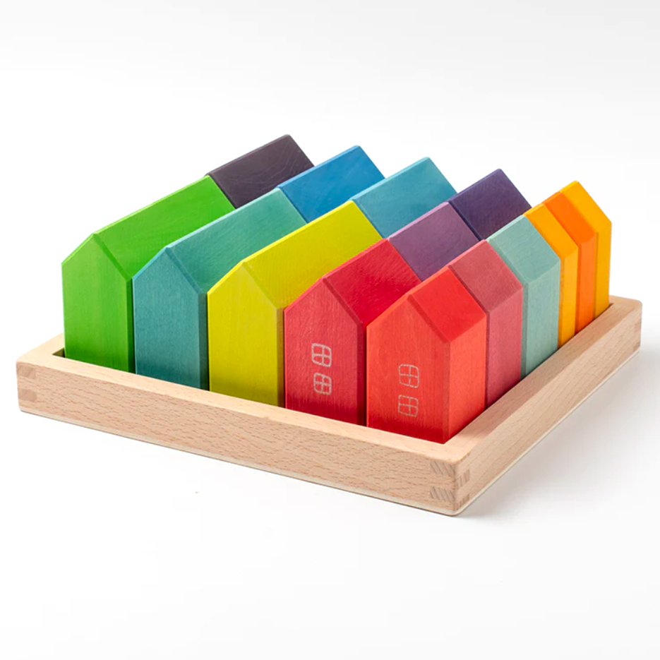 Montessori Wooden Rainbow Houses 15pc