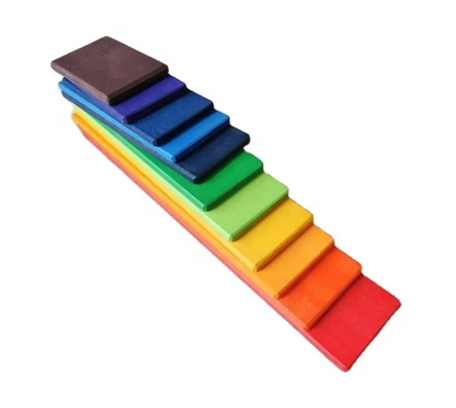 Montessori Wooden Rainbow Slats Play Set