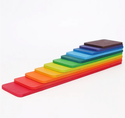 Montessori Wooden Rainbow Slats Play Set