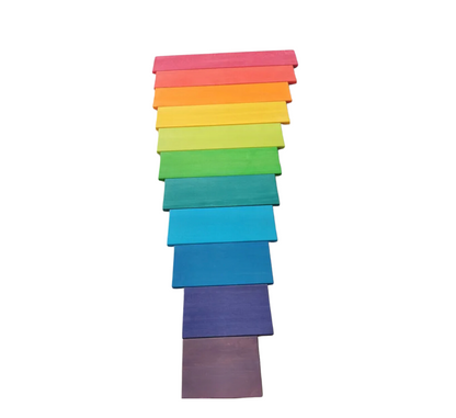 Montessori Wooden Rainbow Slats Play Set