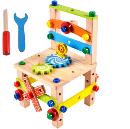 Montessori Wooden Chair Construction Toy Set