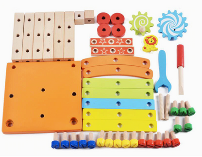 Montessori Wooden Chair Construction Toy Set