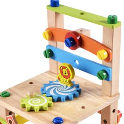 Montessori Wooden Chair Construction Toy Set