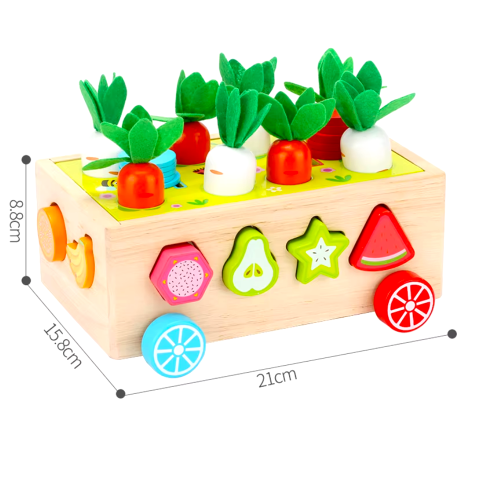 Montessori Wooden Fruit Cart Play Set