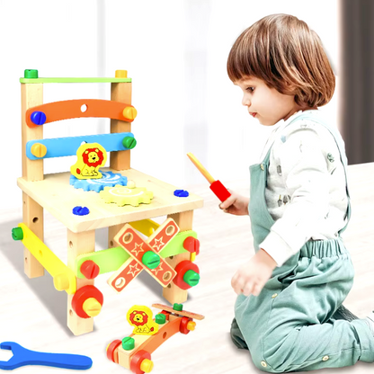 Montessori Wooden Chair Construction Toy Set