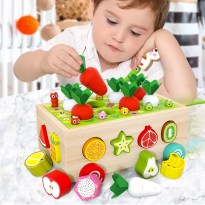 Montessori Wooden Fruit Cart Play Set